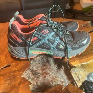 ASICS GEL-Venture 5 Women’s Size 11 Black Mint Coral Trail Running Shoes